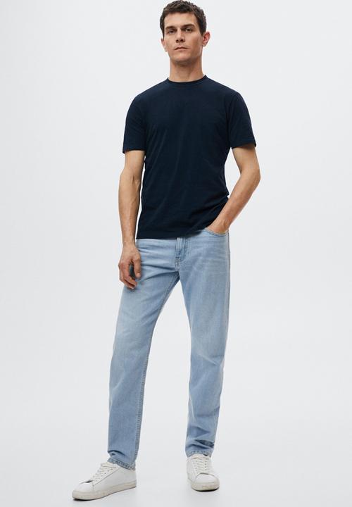MANGO - Stretch T-shirt - navy