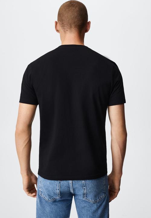 MANGO - Stretch t-shirt  - black