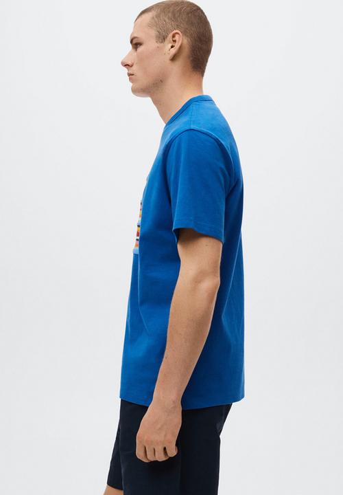 MANGO - Mont printed t-shirt  - blue