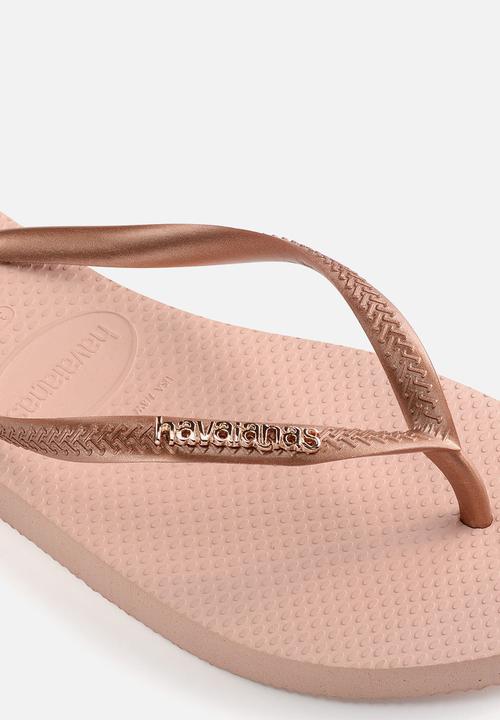 Havaianas - Slim logo metallic - ballet rose & golden rush