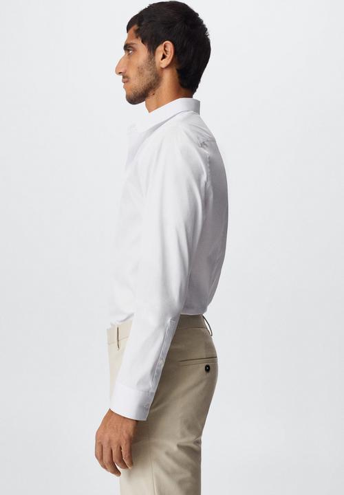 MANGO - Emotion slim fit shirt - white