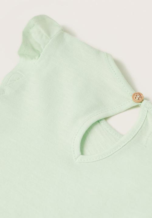 MANGO - T-shirt sol - green