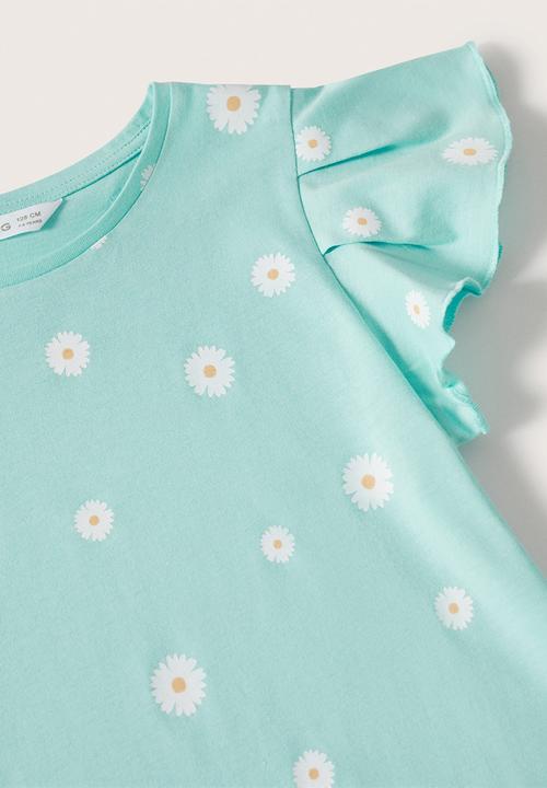 MANGO - T-shirt spring - lt blue