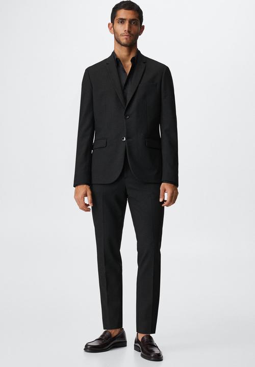 MANGO - Emotion slim fit shirt  - black