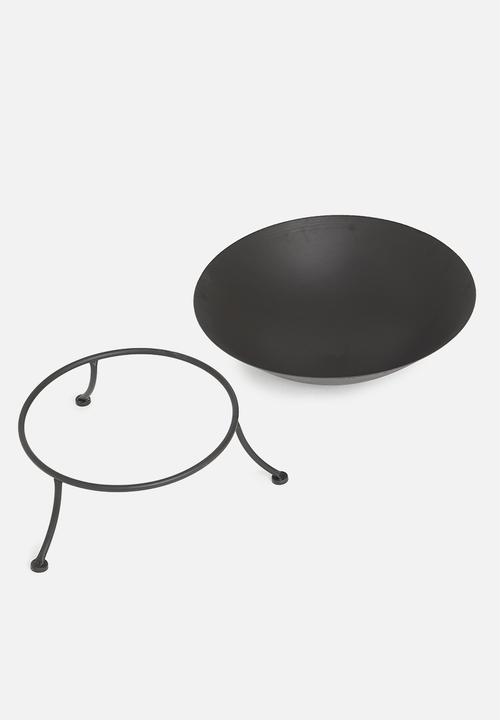 H&S - Fire bowl on metal stand - black