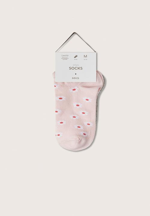 MANGO - Socks flower - pink