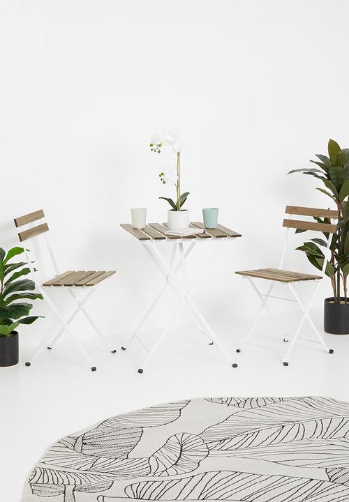 H&S - Siesta bistro set -white & natural
