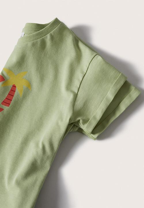 MANGO - T-shirt vacay - lt green