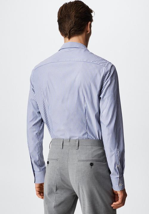 MANGO - Active formal striped - blue