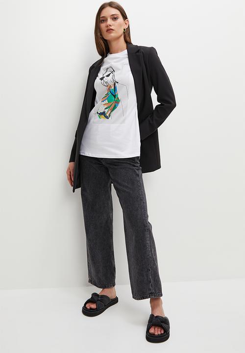 Superbalist - Relaxed tee graphic - white line face