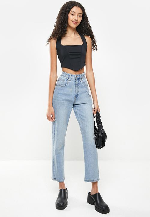 Cotton On - Bobbie tie back corset top - black