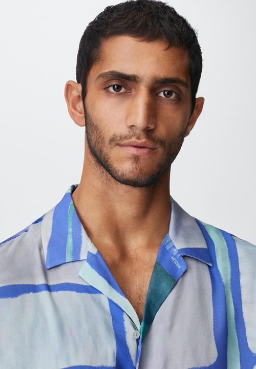 MANGO - Piques shirt - blue