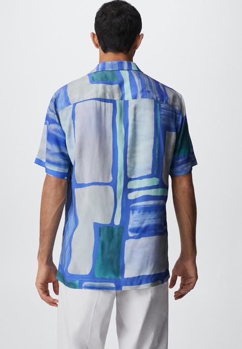 MANGO - Piques shirt - blue