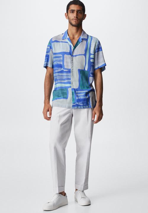 MANGO - Piques shirt - blue