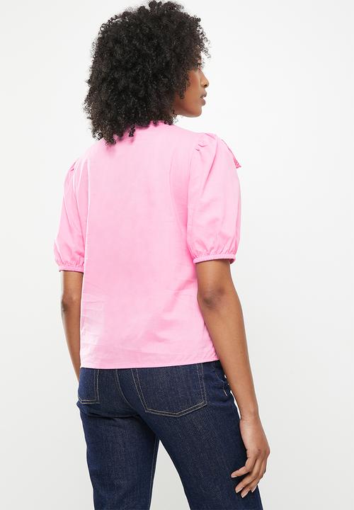Jacqueline de Yong - Claudia 2/4 shirt - fuchsia pink