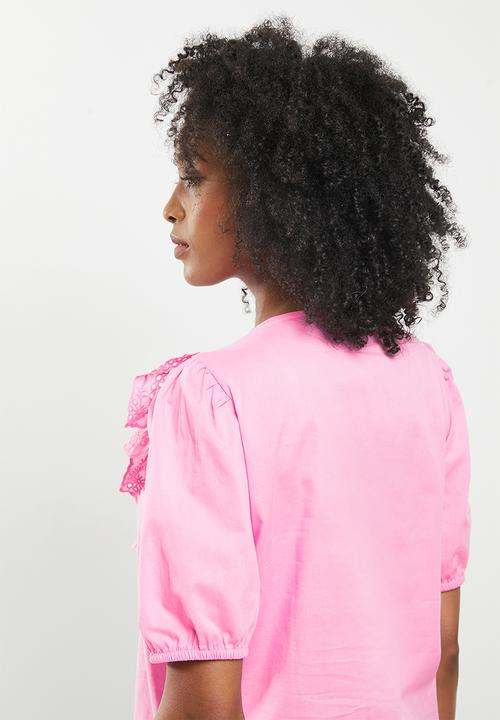 Jacqueline de Yong - Claudia 2/4 shirt - fuchsia pink