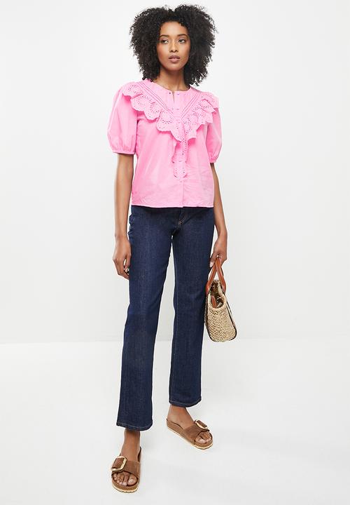 Jacqueline de Yong - Claudia 2/4 shirt - fuchsia pink