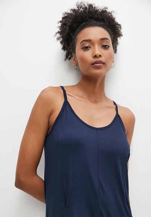 edit - Panel pocket detail harem jumpsuit - dark blue