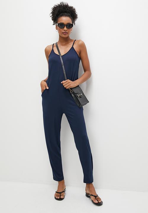 edit - Panel pocket detail harem jumpsuit - dark blue