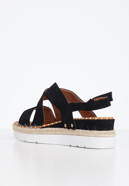 Madison® - Camdon espadrille flatform sandal - black
