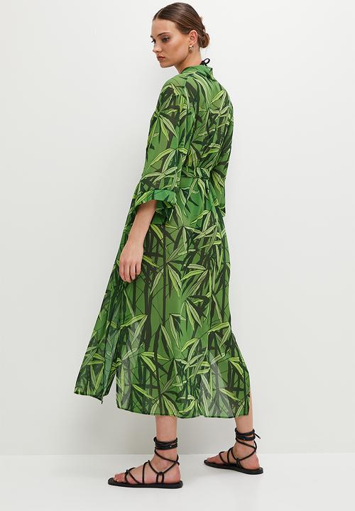 Superbalist - Midaxi cover up - green bamboo