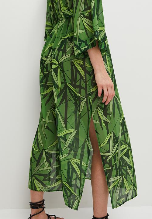 Superbalist - Midaxi cover up - green bamboo