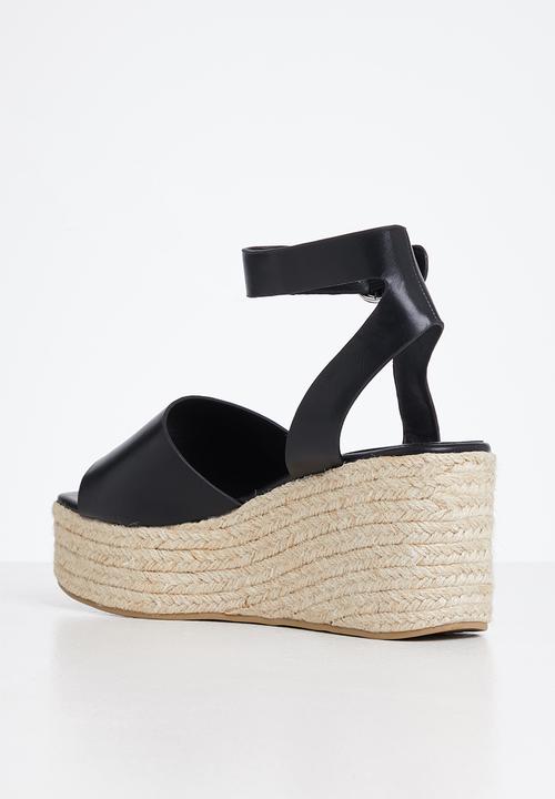 Madison® - Cameron espadrille wedge heel - black