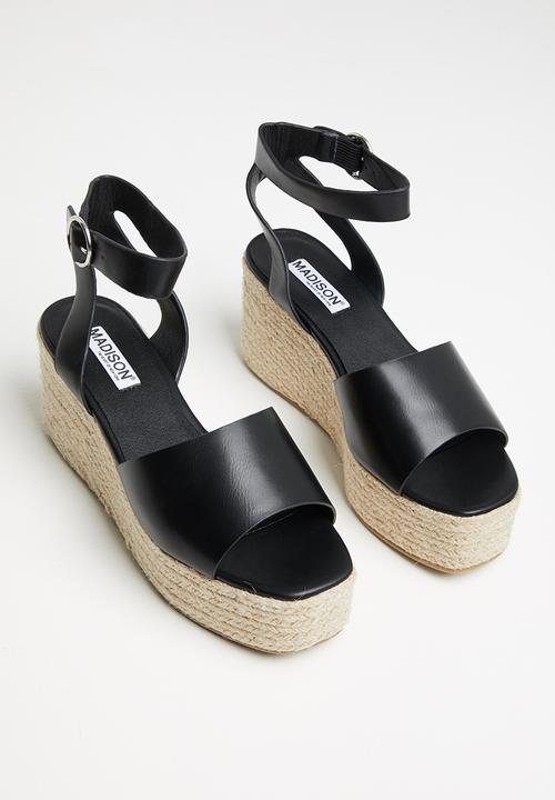 Madison® - Cameron espadrille wedge heel - black