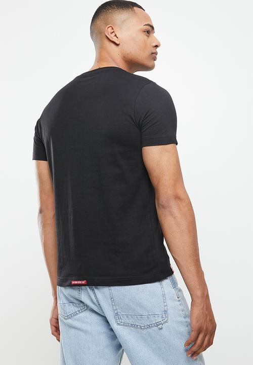 Alpha Industries - Alpha Industries raised print - black