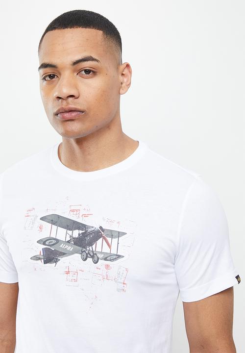 Alpha Industries - Aero graphic print applique - white