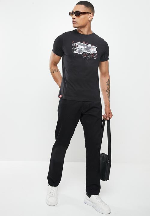 Alpha Industries - Aero graphic print applique - black