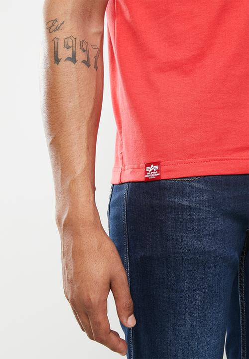 Alpha Industries - Alpha logo print T-shirt - red
