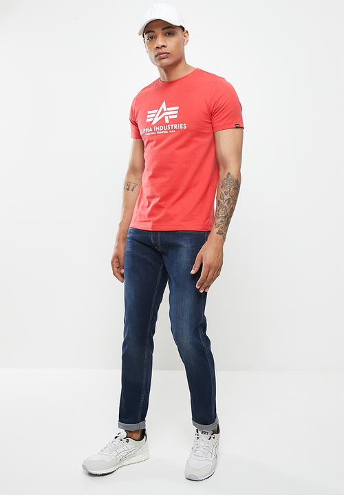 Alpha Industries - Alpha logo print T-shirt - red