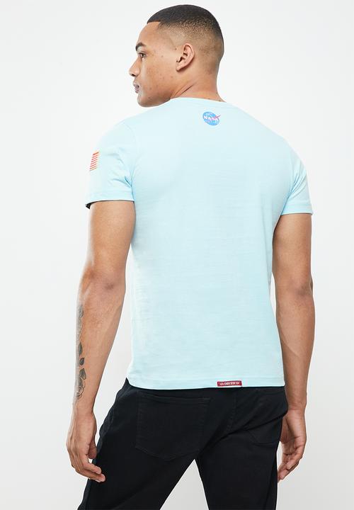 Alpha Industries - Moonlanding nasa print - skye blue