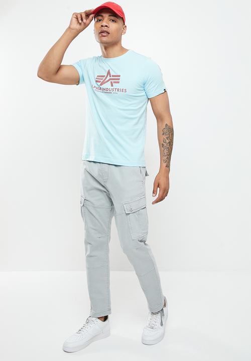 Alpha Industries - Alpha logo print T-shirt - sky blue