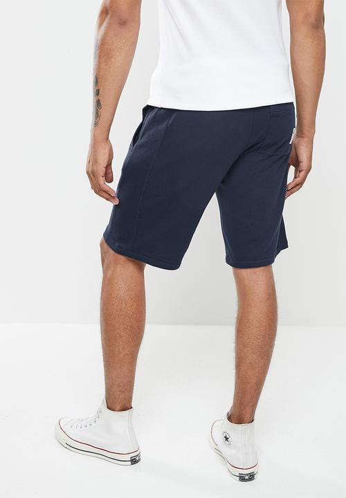 Aca Joe - Unbrushed fleece elasticated shorts - navy