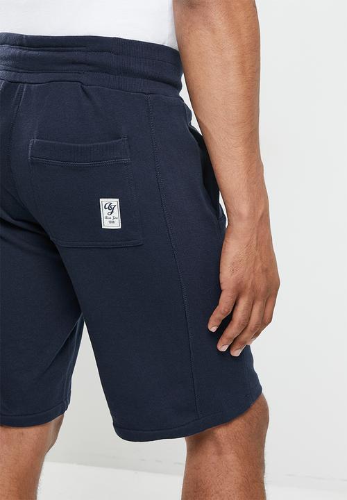 Aca Joe - Unbrushed fleece elasticated shorts - navy