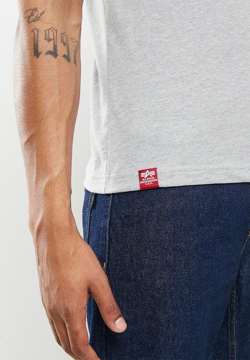 Alpha Industries - Flying "a' embroid-applique - grey mel