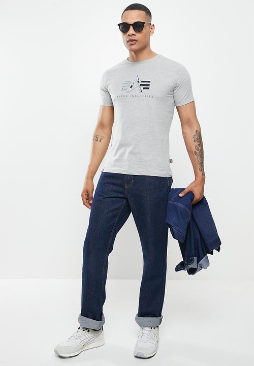 Alpha Industries - Flying "a' embroid-applique - grey mel