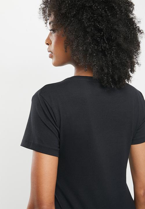 POLO - Kelly basic short sleeve essential v-neck stretch T-shirt - black
