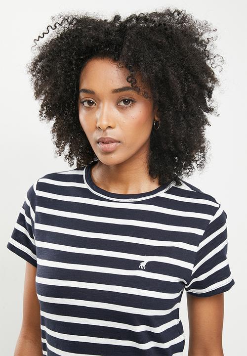 POLO - Jesse short sleeve relaxed slub stripe T-shirt - navy