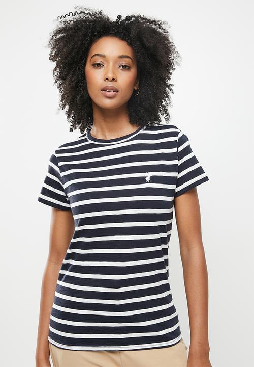 POLO - Jesse short sleeve relaxed slub stripe T-shirt - navy