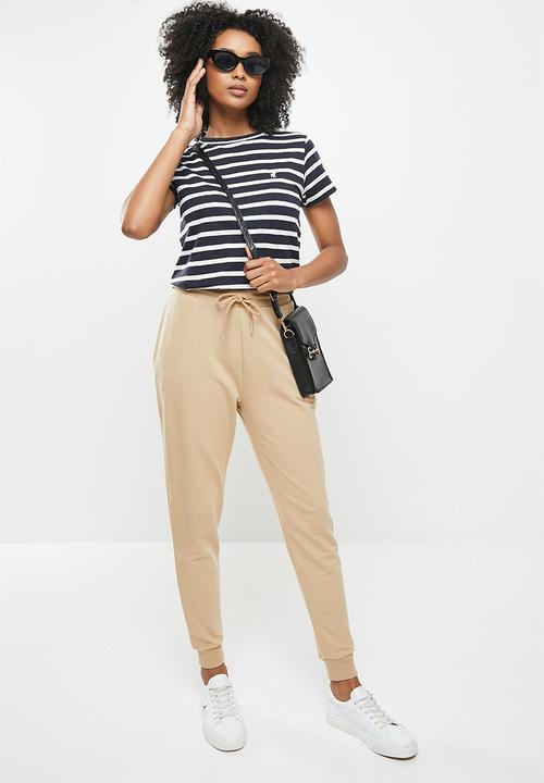 POLO - Jesse short sleeve relaxed slub stripe T-shirt - navy