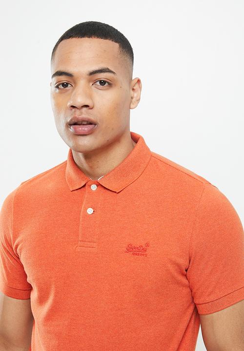 Superdry. - Classic pique polo - rust orange