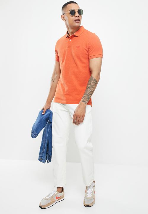 Superdry. - Classic pique polo - rust orange