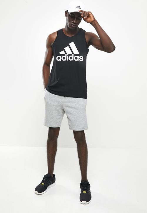 adidas Performance - Single jersey tank -  black & white