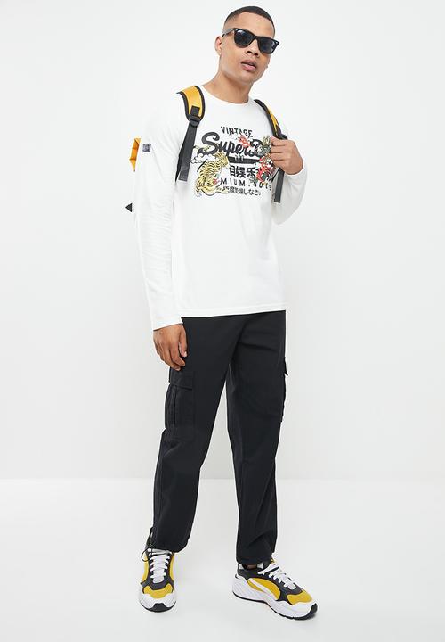 Superdry. - Vintage vl narrative ls top - ecru