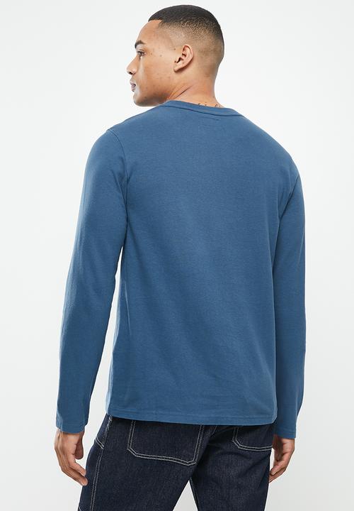 Superdry. - Vintage vl narrative long sleeve top - blue bottle