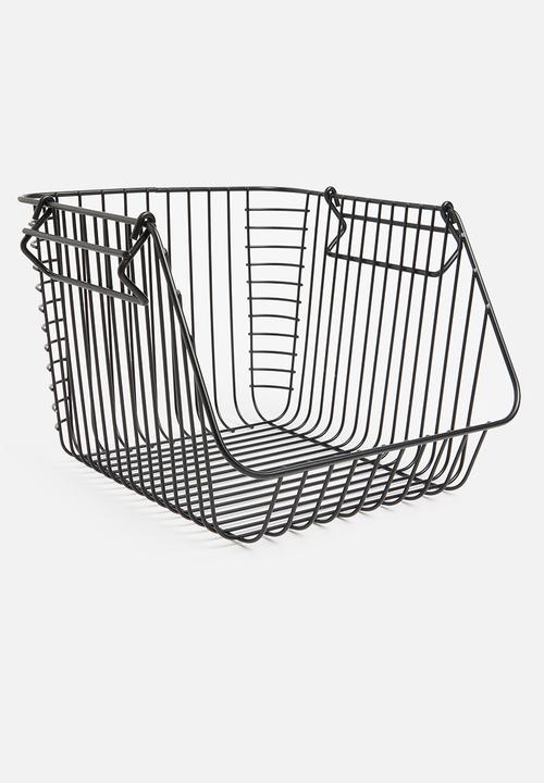 Storage Solutions - Stacky metal basket tall -black