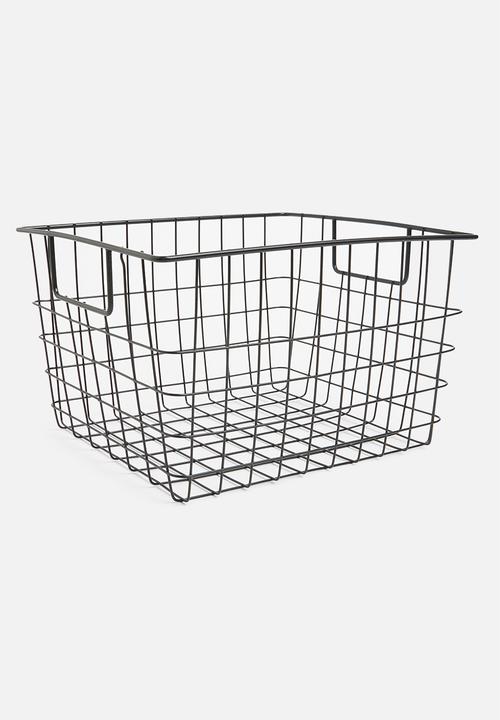 Storage Solutions - Ridge metal basket  handled - black